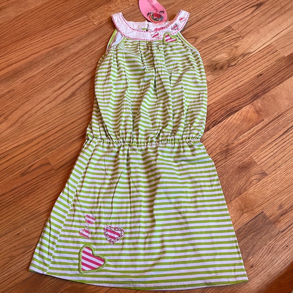 NWT- Haven girl dress- size medium/10-12-green, white and pink-So pretty!